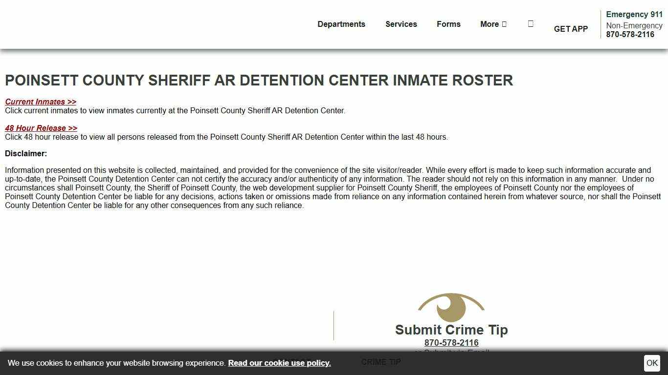 Inmate Roster Disclaimer Poinsett County Sheriff's Office